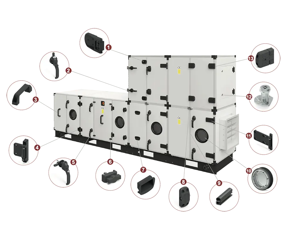 Serrature e cerniere per impianti hvac